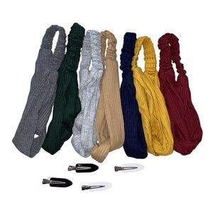 11pc Hair Accessory Bundle - 7 Headbands (Fabric Boho)& 4 Clips